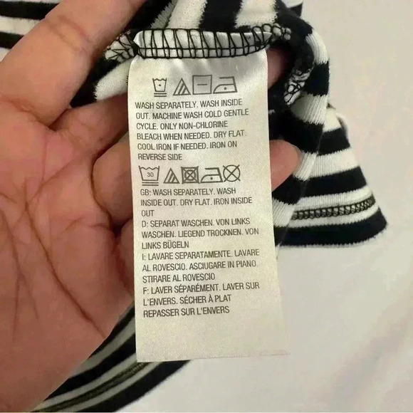 Quacker Factory Top Blouse Striped Beaded Womens Plus Size 2X Crisscross Sleeves - Picture 11 of 14